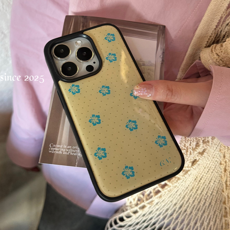 Korean Ins Blue Flowers Polka  - đánh giá và giá Back Cover Adhesive