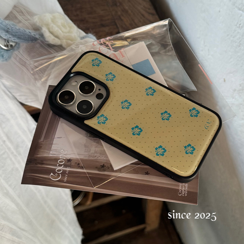 Korean Ins Blue Flowers Polka  - đánh giá và giá Back Cover Adhesive