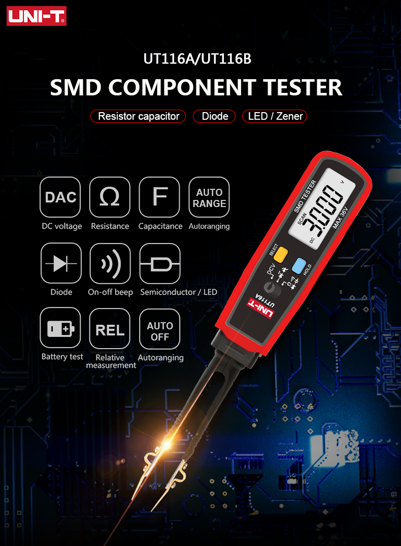 UT116A UT116C Digital Tweezers - đánh giá và giá Smd Tweezer Set